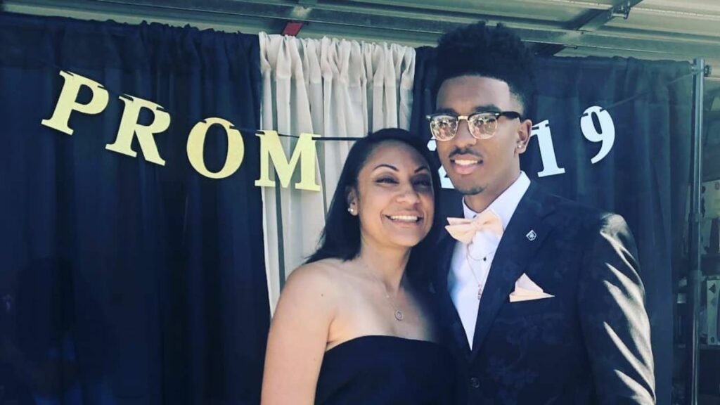 Jayden Daniels with his mother on his prom day.